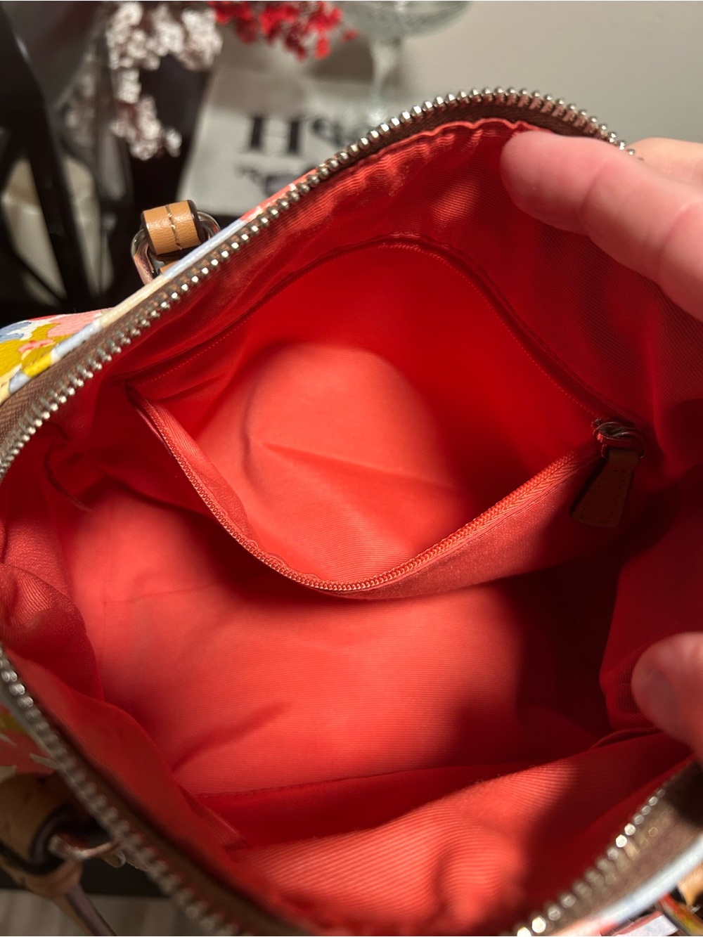 Coach Peyton Floral Bennett Leather Mini Satchel in Multi Pink Coral Like New! - Picture 14 of 16